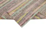 Chaput Çizgili Multi Renk Pamuk Üzerine Yün El Dokuma Kilim-196x276 - Görsel 6
