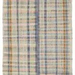 Chaput Çizgili Multi Renk Pamuk Üzerine Yün El Dokuma Kilim-175x246