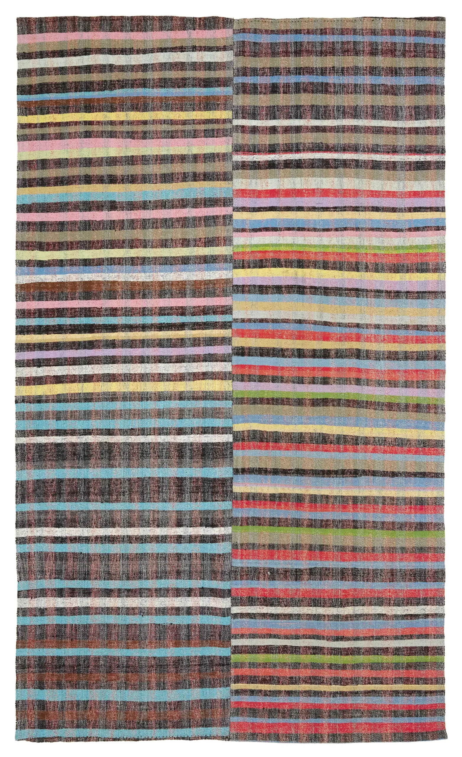 Rc_47284_0_Multicolor_Oriental_Kilim_Rugs Chaput Çizgili Multi Renk Pamuk Üzerine Yün El Dokuma Kilim-189x328 - Görsel 1