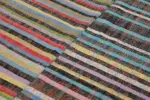 Chaput Çizgili Multi Renk Pamuk Üzerine Yün El Dokuma Kilim-189x328 - Görsel 5