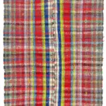 Chaput Çizgili Multi Renk Pamuk Üzerine Yün El Dokuma Kilim-199x263