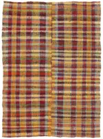 Chaput Çizgili Multi Renk Pamuk Üzerine Yün El Dokuma Kilim-173x233