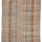 Chaput Çizgili Multi Renk Pamuk Üzerine Yün El Dokuma Kilim-164x237