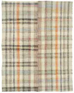 Chaput Çizgili Multi Renk Pamuk Üzerine Yün El Dokuma Kilim-235x297