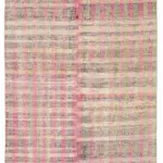 Chaput Çizgili Multi Renk Pamuk Üzerine Yün El Dokuma Kilim-166x273