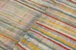 Chaput Çizgili Multi Renk Pamuk Üzerine Yün El Dokuma Kilim-150x280 - Görsel 5