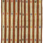 Chaput Çizgili Multi Renk Pamuk Üzerine Yün El Dokuma Kilim-195x290