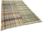 Chaput Çizgili Multi Renk Pamuk Üzerine Yün El Dokuma Kilim-183x308 - Görsel 2