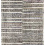 Chaput Çizgili Multi Renk Pamuk Üzerine Yün El Dokuma Kilim-200x295