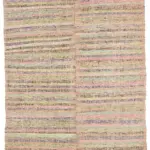 Chaput Çizgili Multi Renk Pamuk Üzerine Yün El Dokuma Kilim-186x313