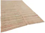Chaput Çizgili Multi Renk Pamuk Üzerine Yün El Dokuma Kilim-186x313 - Görsel 2