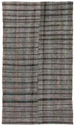 Chaput Çizgili Multi Renk Pamuk Üzerine Yün El Dokuma Kilim-153x260