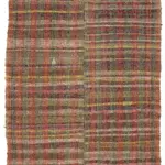 Chaput Çizgili Multi Renk Pamuk Üzerine Yün El Dokuma Kilim-187x280