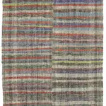 Chaput Çizgili Multi Renk Pamuk Üzerine Yün El Dokuma Kilim-186x287