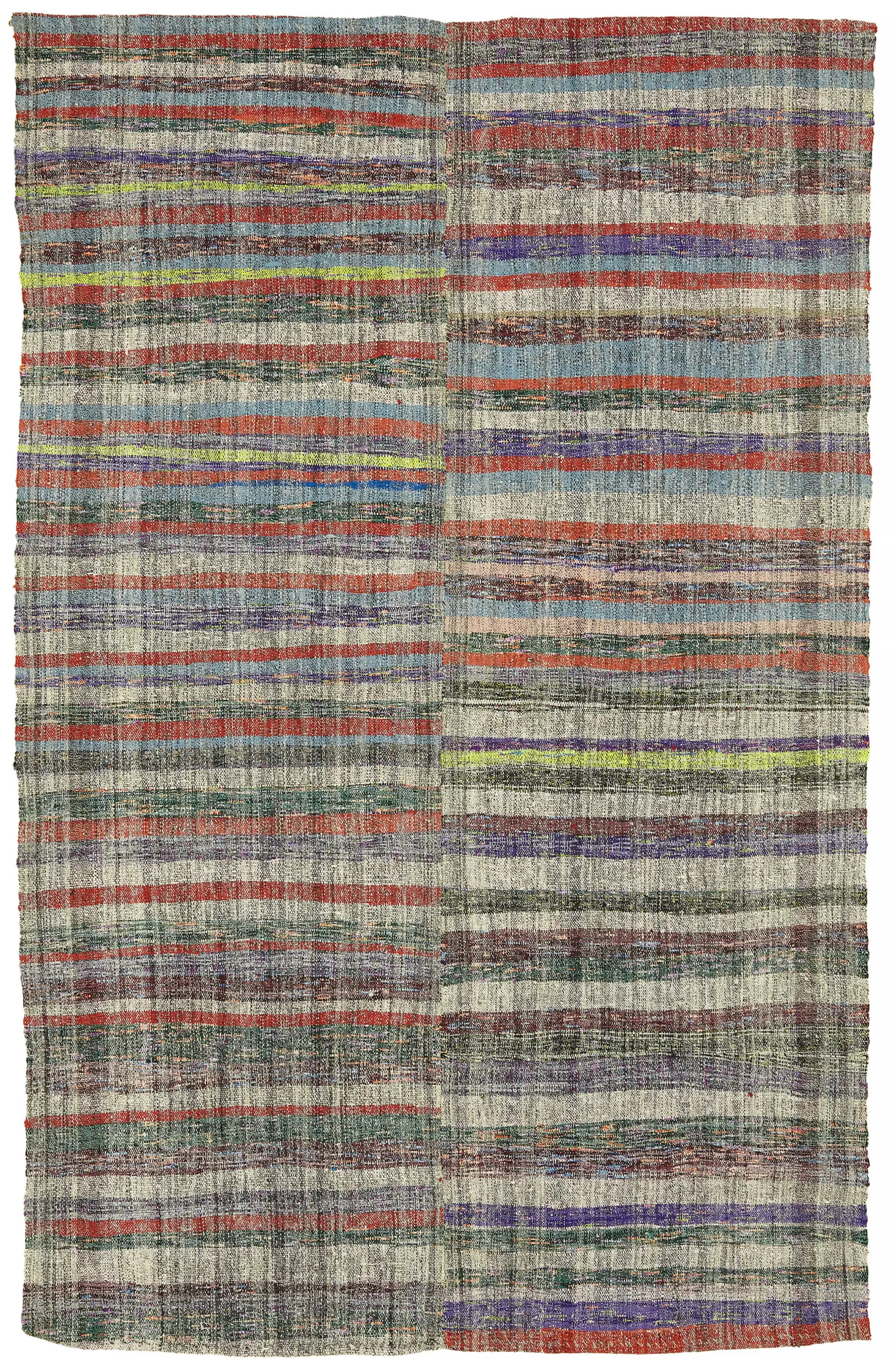 Rc_47299_0_Multicolor_Oriental_Kilim_Rugs Chaput Çizgili Multi Renk Pamuk Üzerine Yün El Dokuma Kilim-186x287 - Görsel 1