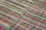 Chaput Çizgili Multi Renk Pamuk Üzerine Yün El Dokuma Kilim-186x287 - Görsel 5