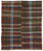 Chaput Çizgili Multi Renk Pamuk Üzerine Yün El Dokuma Kilim-200x247