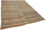 Chaput Çizgili Multi Renk Pamuk Üzerine Yün El Dokuma Kilim-213x290 - Görsel 2