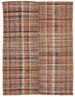 Chaput Çizgili Multi Renk Pamuk Üzerine Yün El Dokuma Kilim-190x254