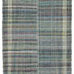 Chaput Çizgili Multi Renk Pamuk Üzerine Yün El Dokuma Kilim-171x268