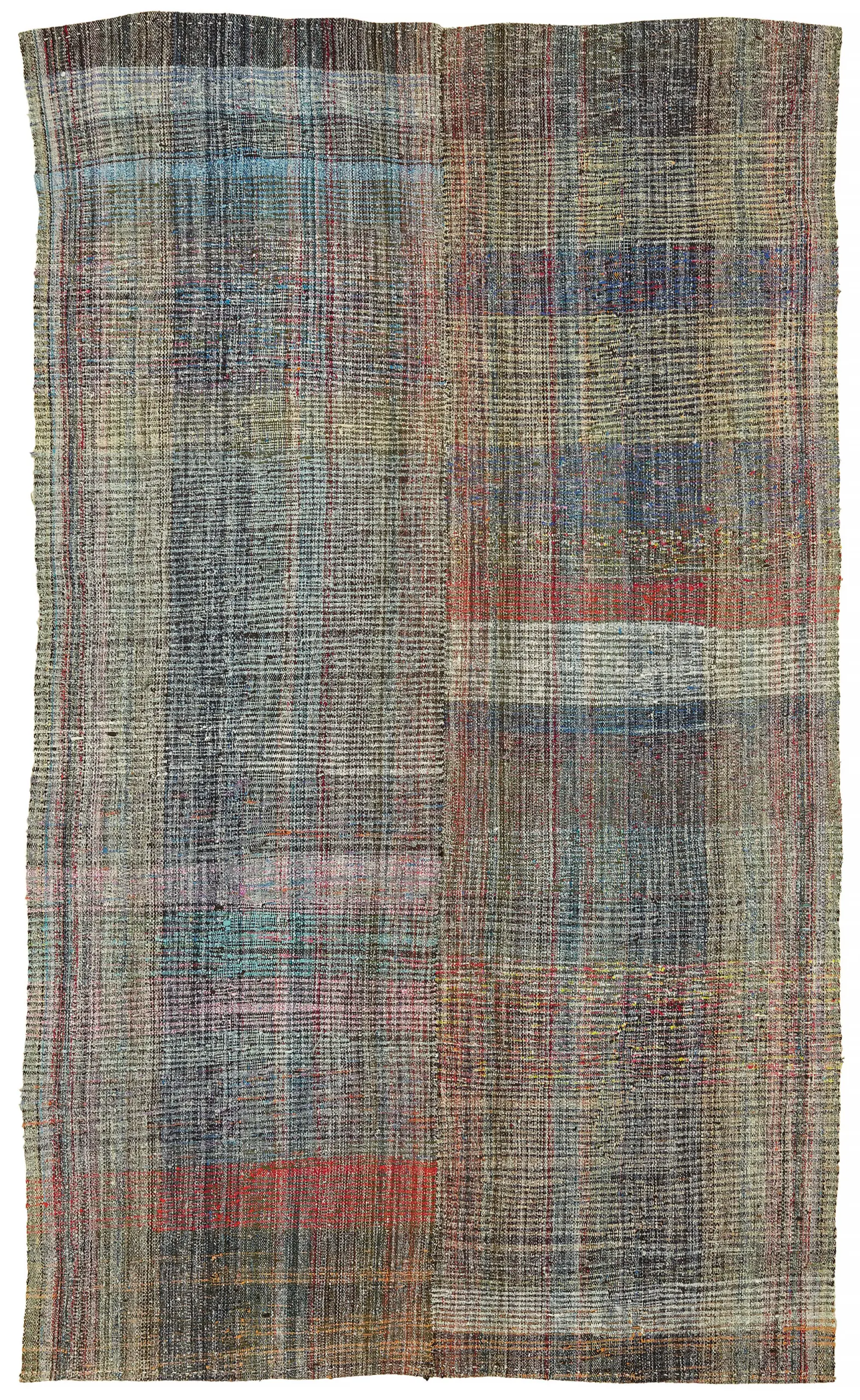 Rc_47306_0_Multicolor_Oriental_Kilim_Rugs Chaput Çizgili Multi Renk Pamuk Üzerine Yün El Dokuma Kilim-176x305 - Görsel 1