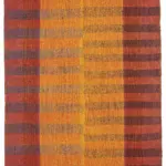 Chaput Çizgili Multi Renk Pamuk Üzerine Yün El Dokuma Kilim-192x275