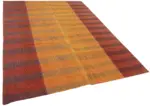 Chaput Çizgili Multi Renk Pamuk Üzerine Yün El Dokuma Kilim-192x275 - Görsel 2