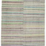 Chaput Çizgili Multi Renk Pamuk Üzerine Yün El Dokuma Kilim-195x274