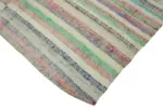Chaput Çizgili Multi Renk Pamuk Üzerine Yün El Dokuma Kilim-195x274 - Görsel 4