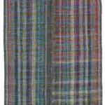 Chaput Çizgili Multi Renk Pamuk Üzerine Yün El Dokuma Kilim-161x246