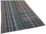 Chaput Çizgili Multi Renk Pamuk Üzerine Yün El Dokuma Kilim-161x246 - Görsel 2