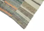 Chaput Çizgili Multi Renk Pamuk Üzerine Yün El Dokuma Kilim-160x249 - Görsel 4