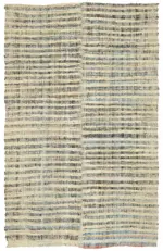 Chaput Çizgili Multi Renk Pamuk Üzerine Yün El Dokuma Kilim-163x265