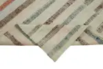 Chaput Çizgili Multi Renk Pamuk Üzerine Yün El Dokuma Kilim-190x244 - Görsel 6