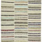 Chaput Çizgili Multi Renk Pamuk Üzerine Yün El Dokuma Kilim-180x285