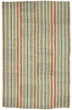 Chaput Çizgili Multi Renk Pamuk Üzerine Yün El Dokuma Kilim-181x288