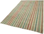 Chaput Çizgili Multi Renk Pamuk Üzerine Yün El Dokuma Kilim-181x288 - Görsel 3