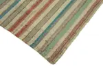 Chaput Çizgili Multi Renk Pamuk Üzerine Yün El Dokuma Kilim-181x288 - Görsel 4