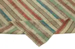 Chaput Çizgili Multi Renk Pamuk Üzerine Yün El Dokuma Kilim-181x288 - Görsel 6
