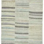 Chaput Çizgili Multi Renk Pamuk Üzerine Yün El Dokuma Kilim-184x250