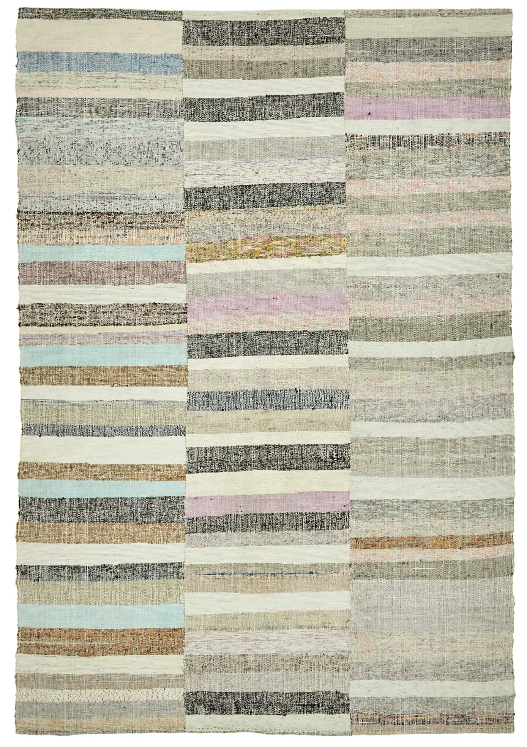 Rc_47319_0_Multicolor_Oriental_Kilim_Rugs Chaput Çizgili Multi Renk Pamuk Üzerine Yün El Dokuma Kilim-160x235 - Görsel 1