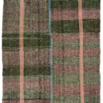 Chaput Çizgili Multi Renk Pamuk Üzerine Yün El Dokuma Kilim-184x275