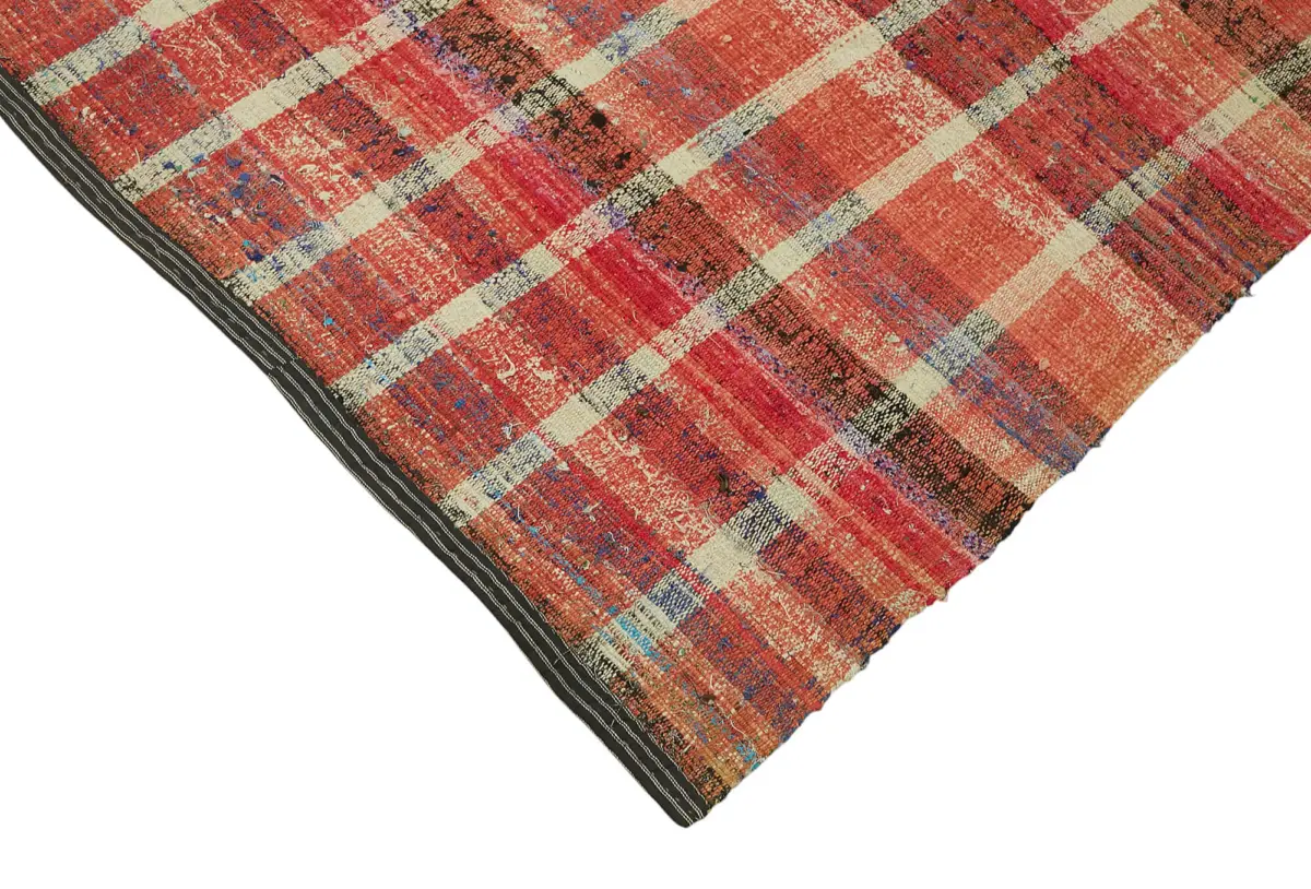 Chaput Çizgili Multi Renk Pamuk Üzerine Yün El Dokuma Kilim-212x246 - Görsel 4