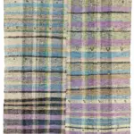 Chaput Çizgili Multi Renk Pamuk Üzerine Yün El Dokuma Kilim-237x277