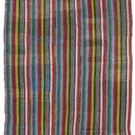 Chaput Çizgili Multi Renk Pamuk Üzerine Yün El Dokuma Kilim-208x284