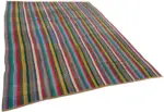 Chaput Çizgili Multi Renk Pamuk Üzerine Yün El Dokuma Kilim-208x284 - Görsel 2