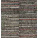 Chaput Çizgili Multi Renk Pamuk Üzerine Yün El Dokuma Kilim-205x272