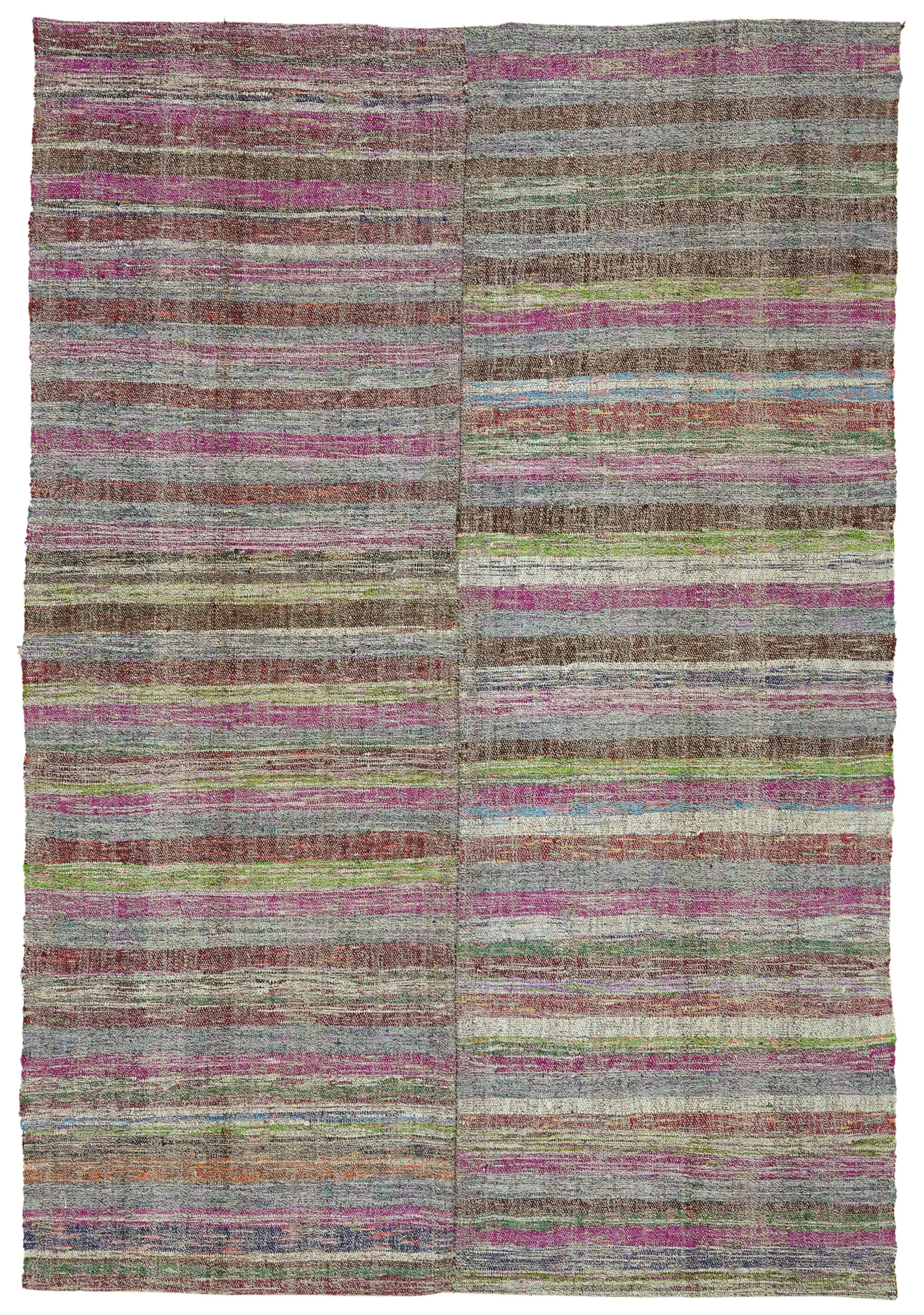 Rc_47331_0_Multicolor_Oriental_Kilim_Rugs Chaput Çizgili Multi Renk Pamuk Üzerine Yün El Dokuma Kilim-190x277 - Görsel 1