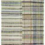 Chaput Çizgili Multi Renk Pamuk Üzerine Yün El Dokuma Kilim-195x260