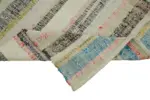 Chaput Çizgili Multi Renk Pamuk Üzerine Yün El Dokuma Kilim-195x260 - Görsel 6